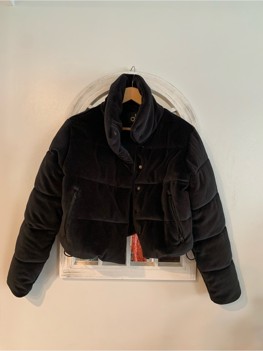 ALO Yoga Black Quilted Corduroy Puffer Coat. Warm!